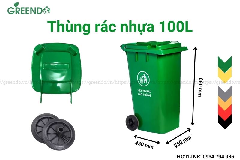 thùng rác nhựa 100l