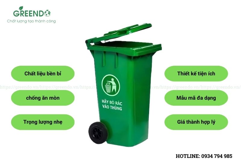 thùng rác nhựa 100 lít
