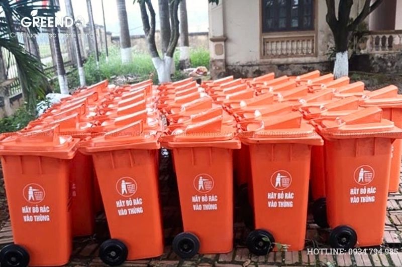 thùng rác nhựa 120 lít náp hở