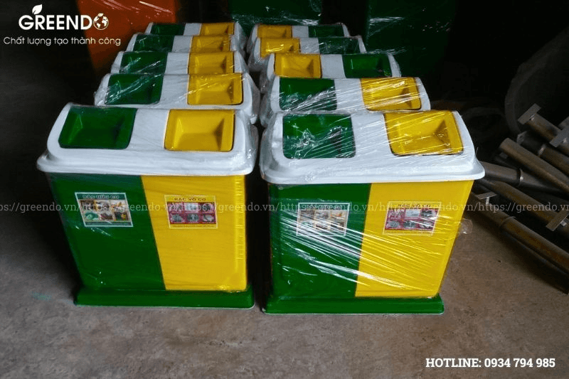 Thùng rác nhựa phân loại 2 ngăn