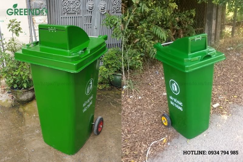thùng rác 120 lít nắp hở