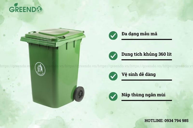 thùng rác 360 lít