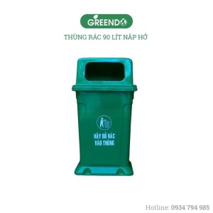 Thùng rác 90 lít nắp hở