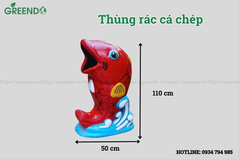 Thùng rác hình cá chép
