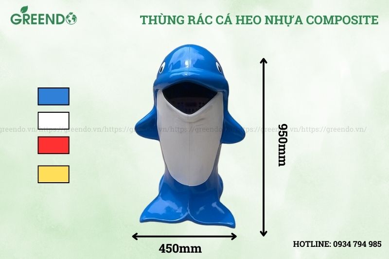 Thùng rác hình cá heo
