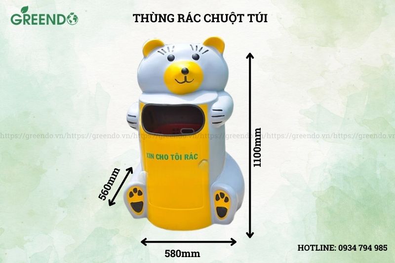 Thùng rác hình chuột túi