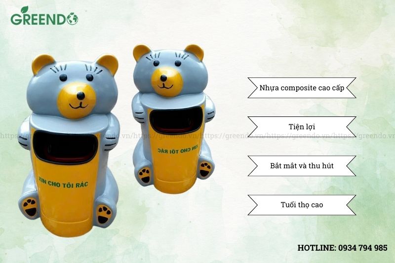 Thùng rác nhựa chuột túi