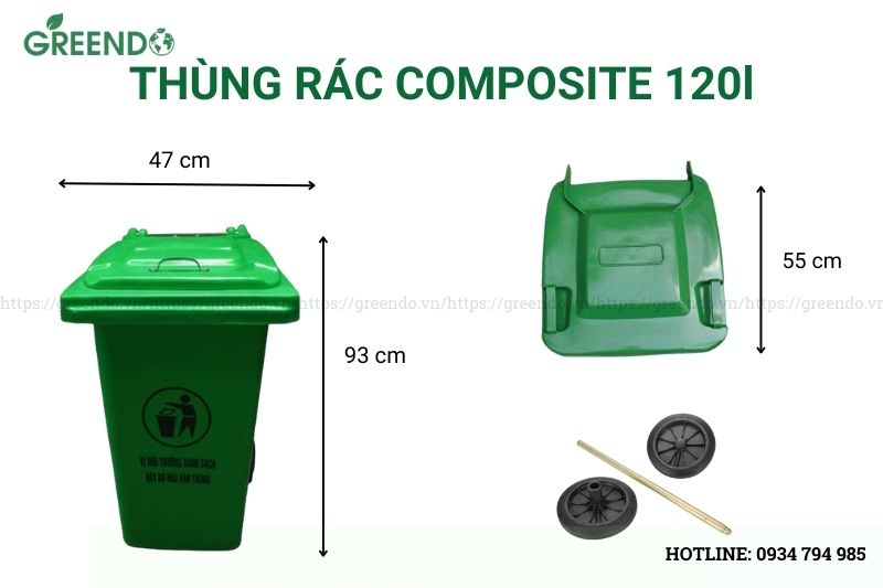 thùng rác composite 120l