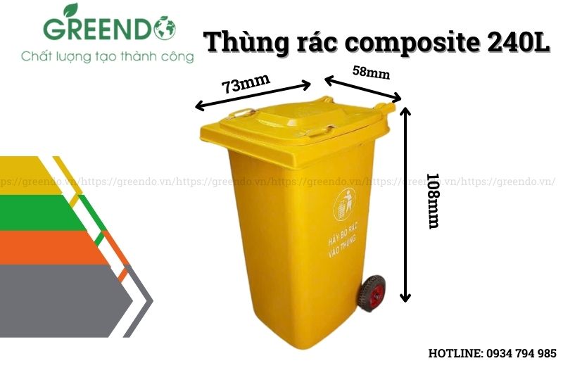 thùng rác composite 240l