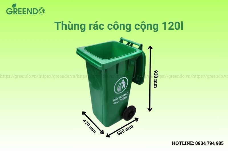 Thùng đựng rác 120L