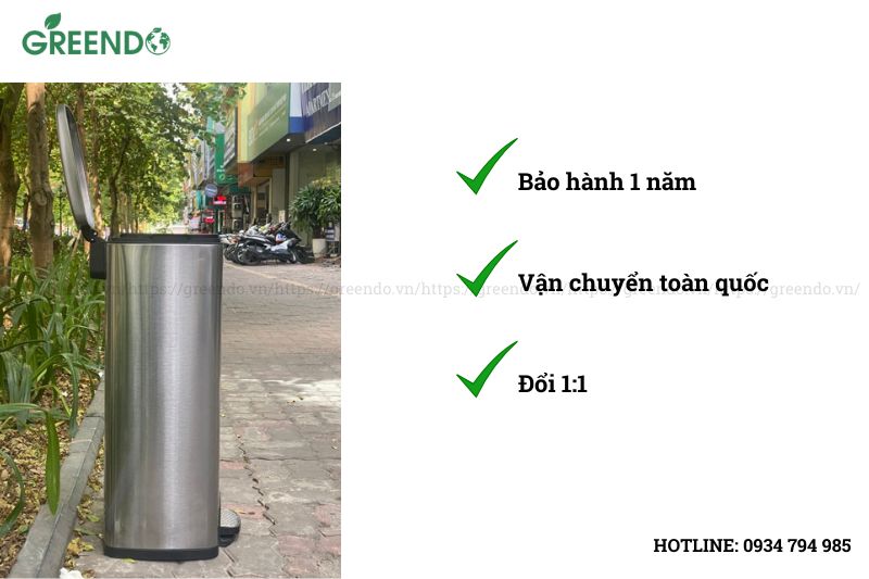 thùng rác inox đạp chân 30 lít