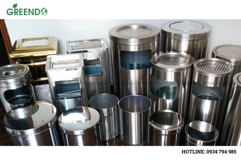 thùng rác inox gạt tàn