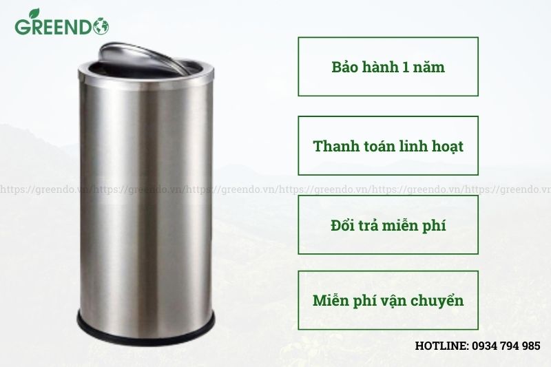 thùng rác inox nắp lật