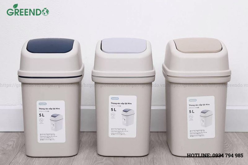 thùng đựng rác nhựa có nắp lật