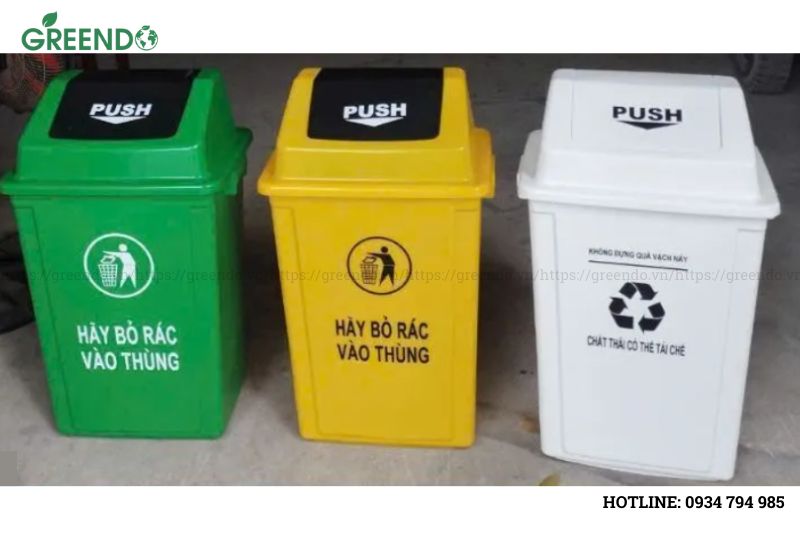 thùng đựng rác nhựa nắp lật