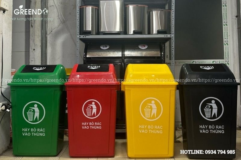 thùng rác nhựa nắp lật