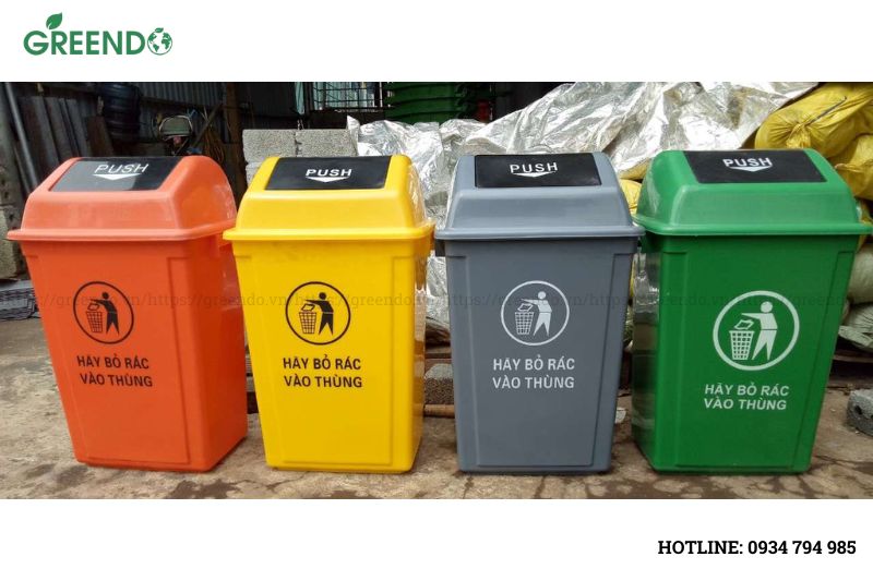thùng rác nhựa nắp lật
