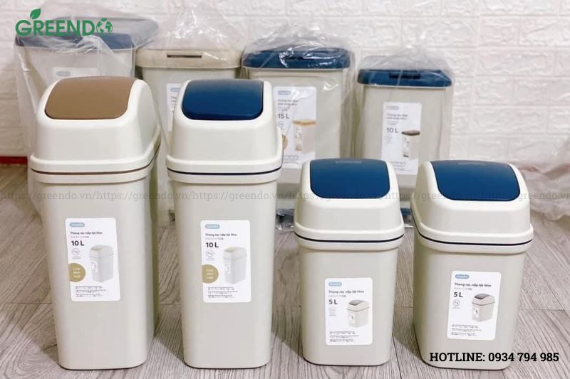 thùng rác nắp lật