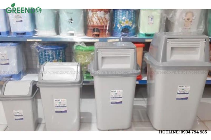thùng rác nhựa có nắp lật