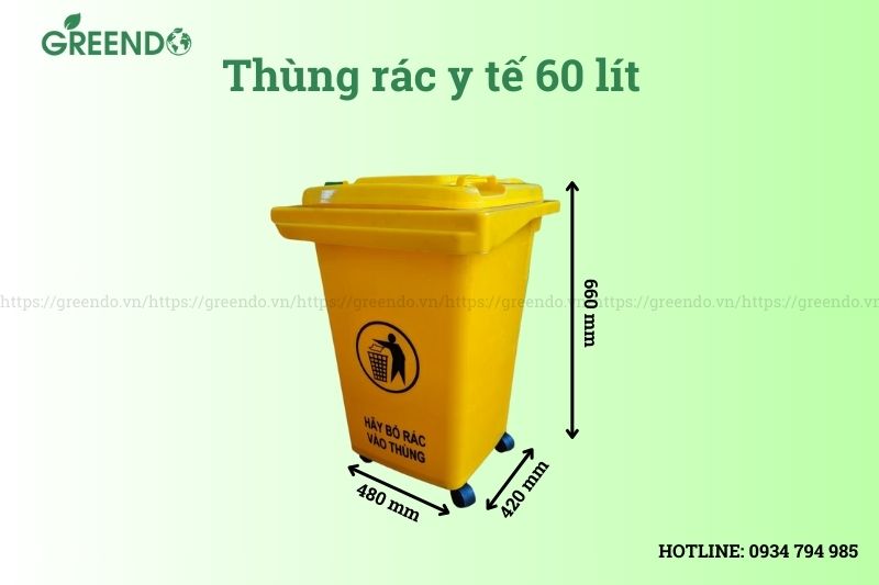 thùng rác y tế 60 lít