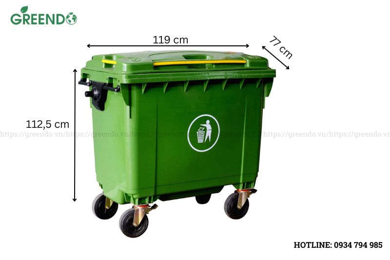 thùng rác y tế 660 lít