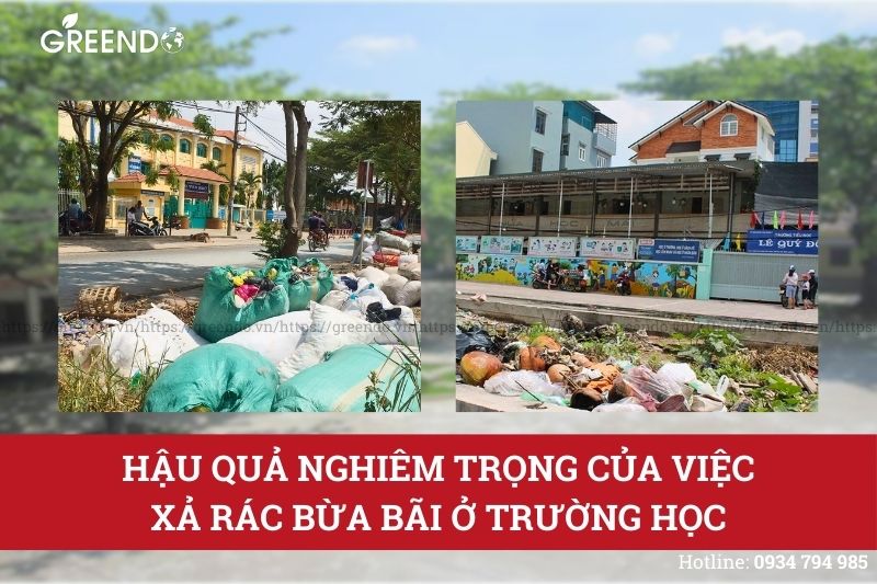 Xả rác bừa bãi ở trường học