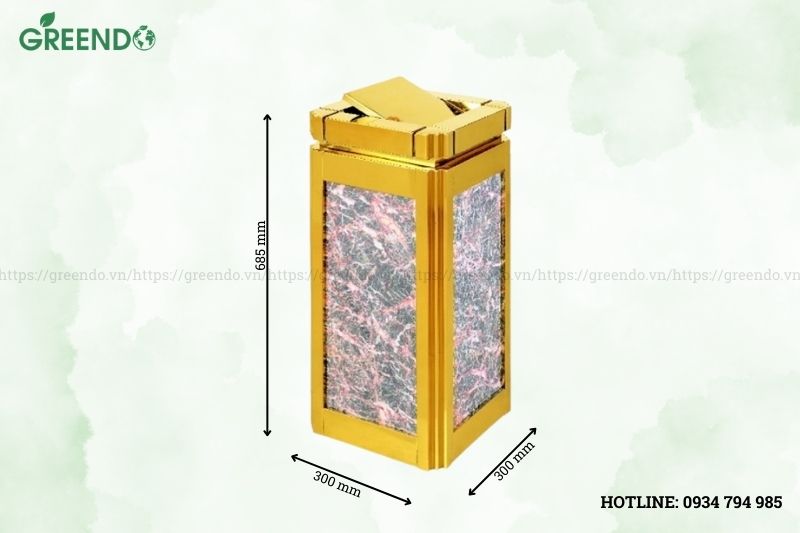 Thùng đựng rác đá hoa cương nắp lật