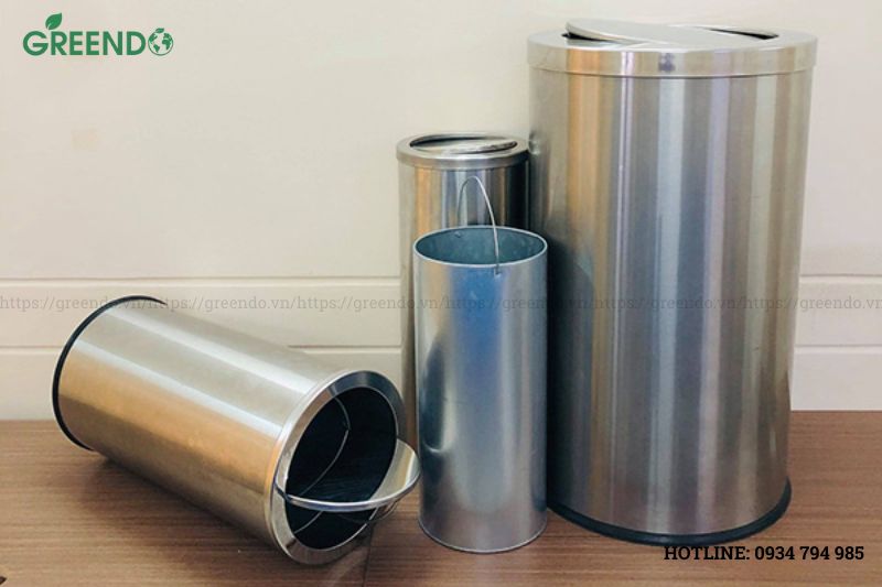 Thùng rác tròn inox