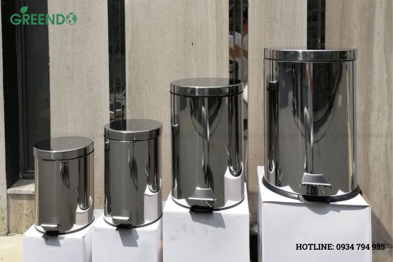 Thùng rác tròn inox