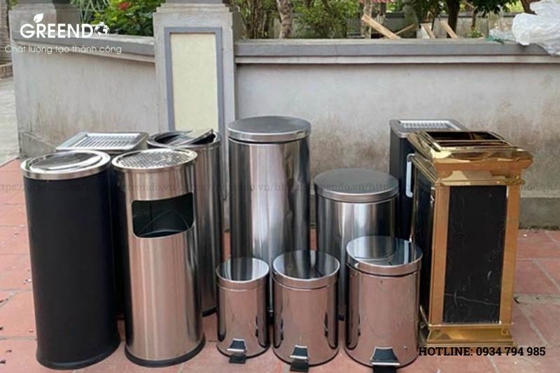 Thùng rác inox tròn