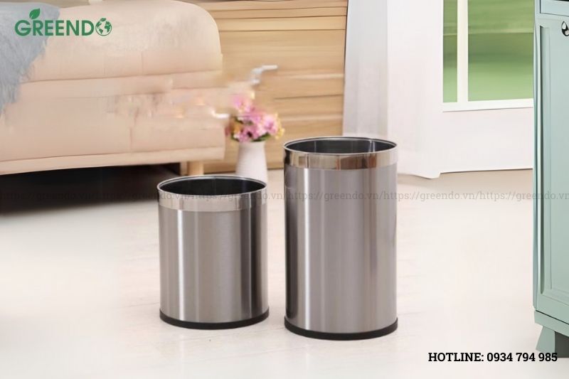 Thùng rác inox 1 lớp văn phòng