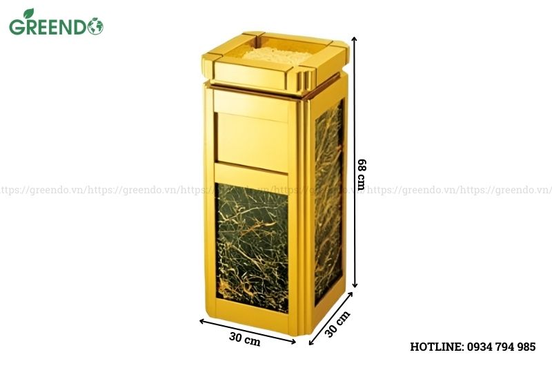 Thùng đựng rác đá hoa cương A16