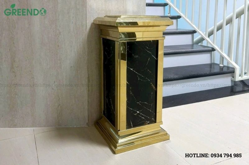 Thùng đựng rác đá hoa cương A40