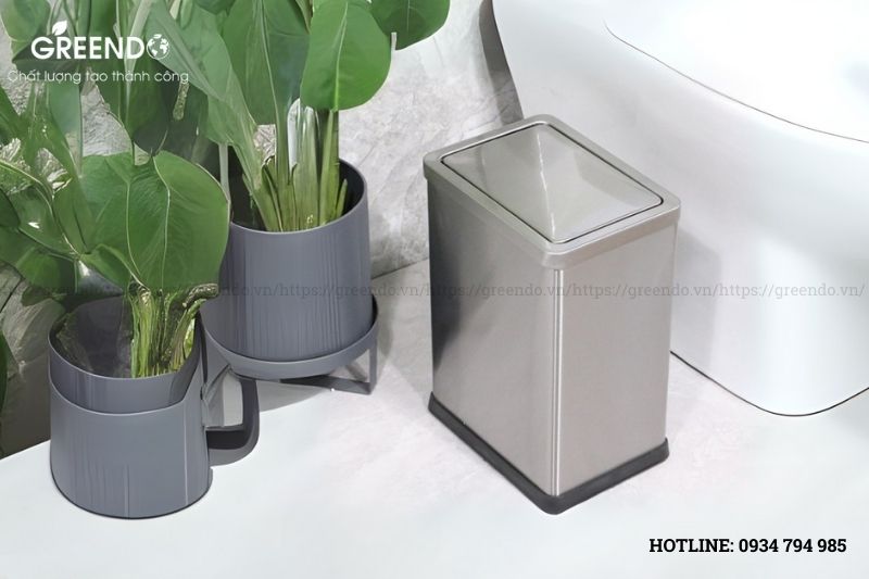 Thùng đựng rác inox chữ nhật