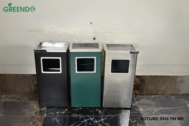 Thùng rác inox hình chữ nhật