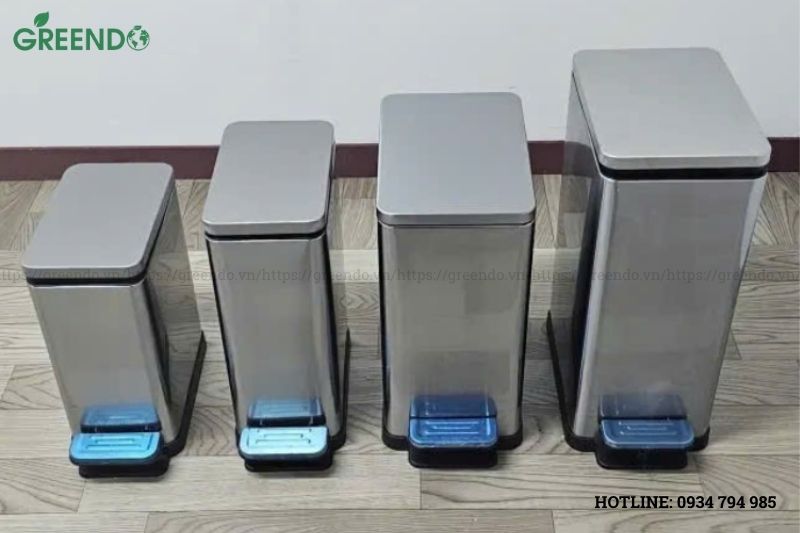 Thùng đựng rác inox chữ nhật