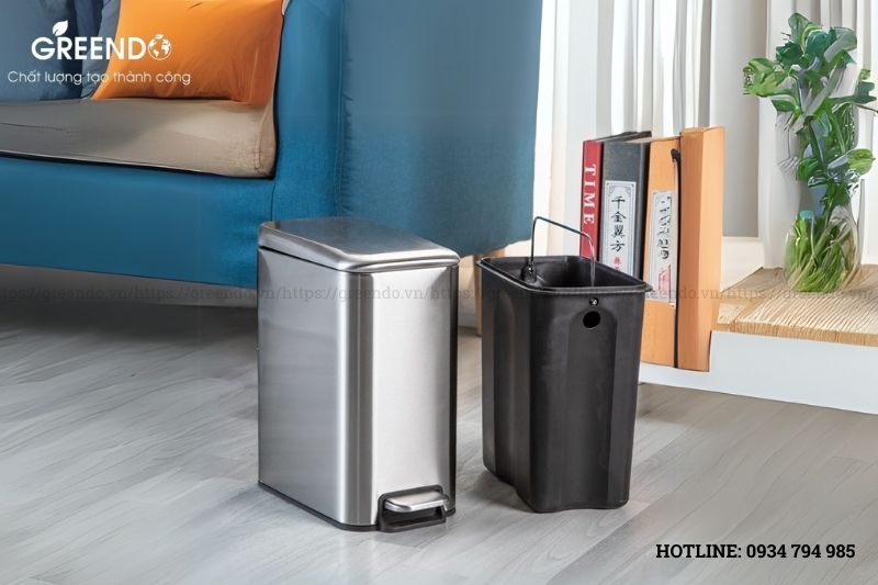 Thùng rác inox chữ nhật