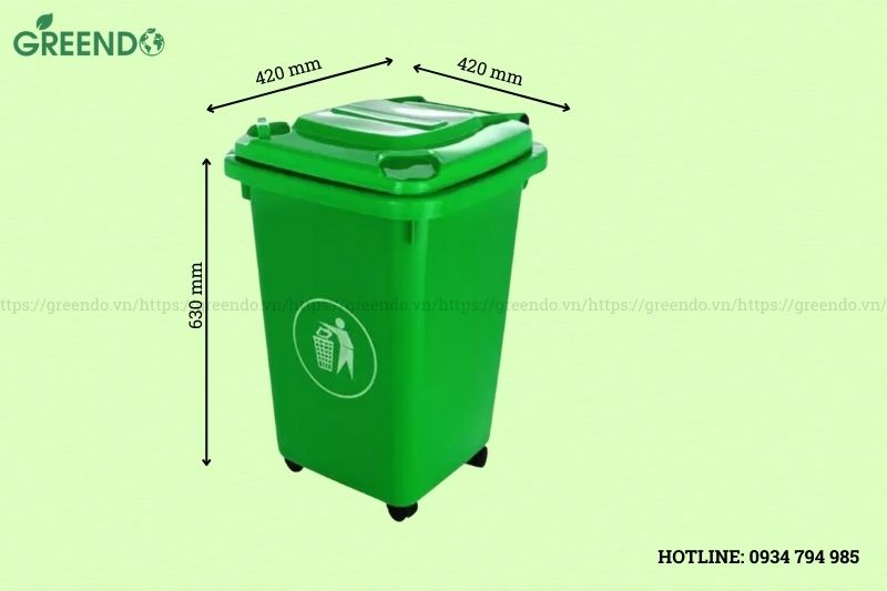kích thước thùng rác nhựa​