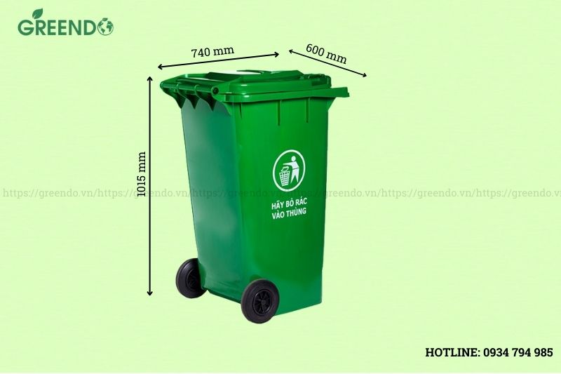 Kích thước thùng rác công cộng