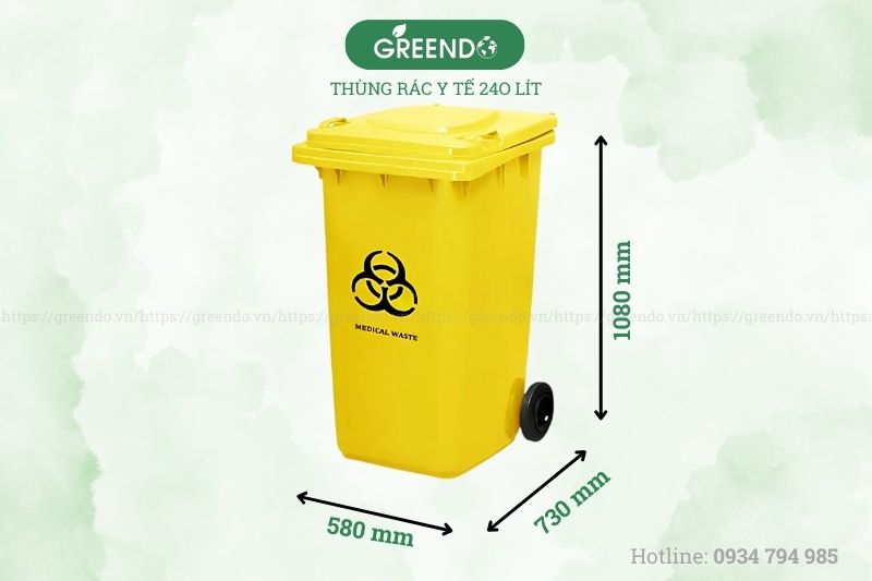 Thùng rác y tế 204L