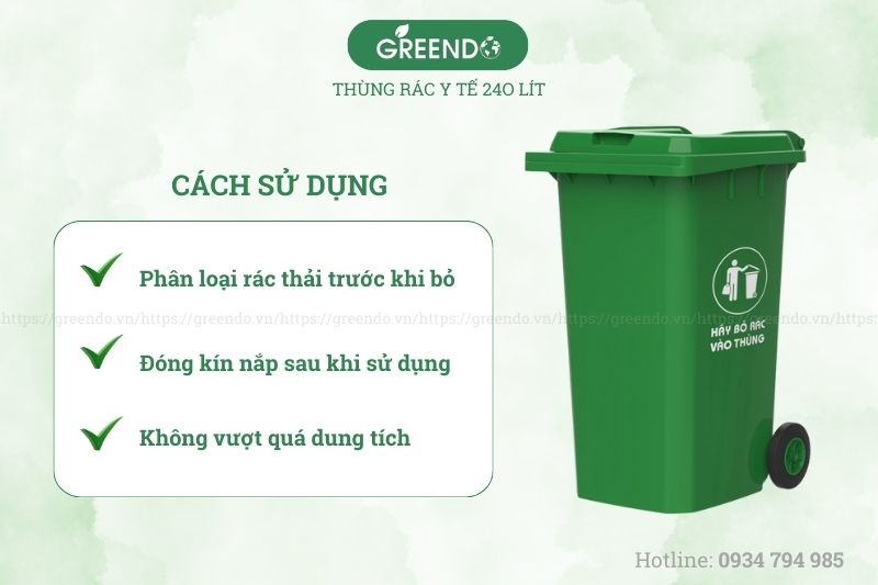 Hình thùng đựng rác y tế 240L