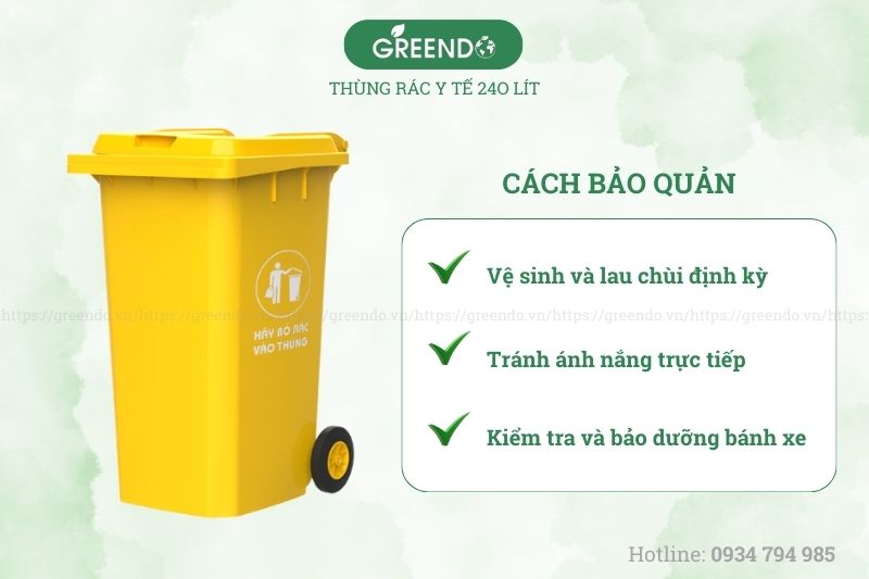 Hình thùng rác y tế 240L Composite màu vàng
