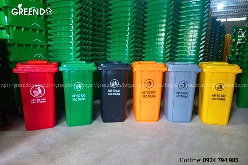 Thùng rác y tế 240L nhiều màu