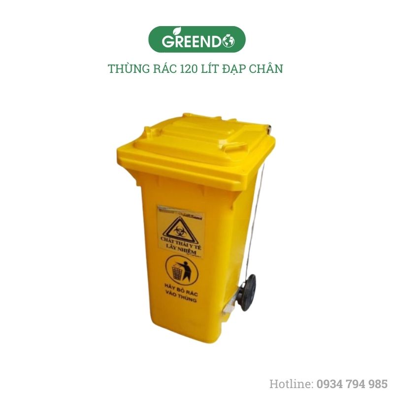 Thùng rác 120 lít đạp chân
