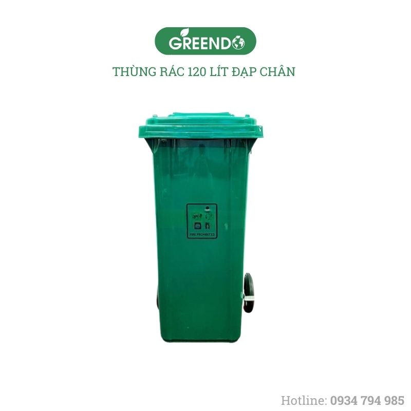 Thùng rác nhựa 120 lít đạp chân