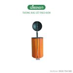 Thùng rác gỗ treo đơn