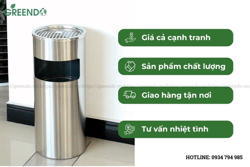 Địa chỉ phân phối thùng đựng rác inox tròn uy tín chất lượng