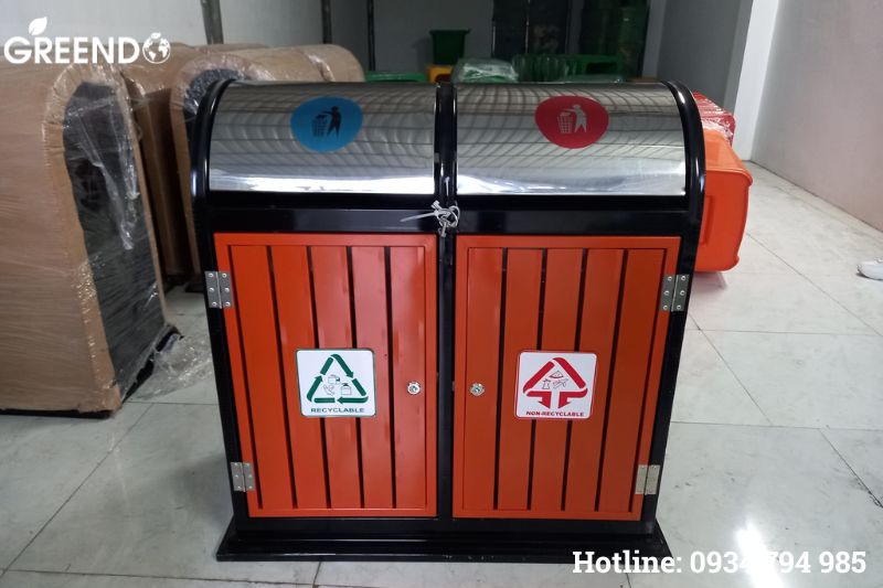 thùng rác inox phân loại