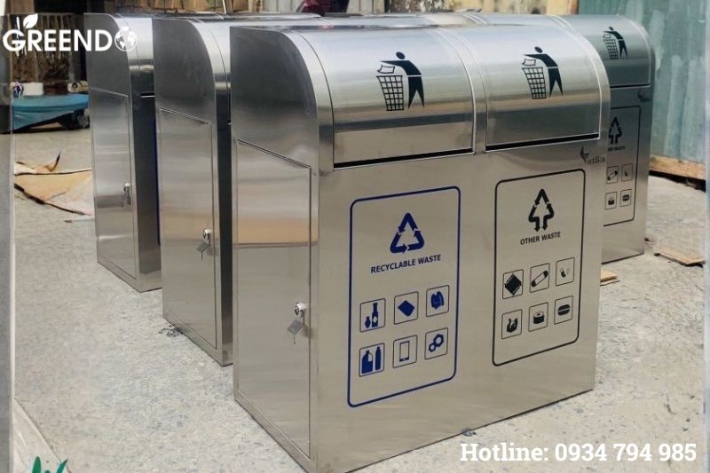 thùng rác inox phân loại chuẩn