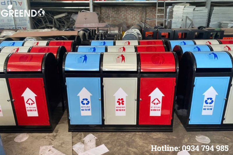 thùng rác inox phân loại